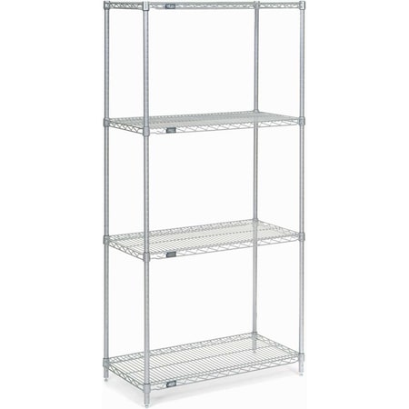 Nexel Wire Shelving, Poly-Z-Brite, 30W X 18D X 74H 18307Z